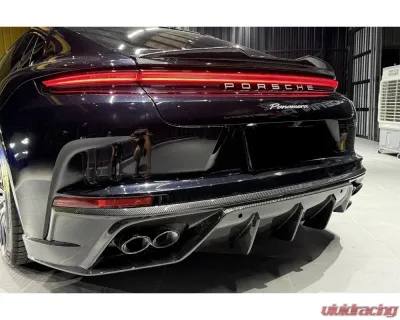 Carbonado DryCF OD Style Rear Diffuser Lip Porsche Panamera 976 2024-2025 - DRYCF976-OD-RD