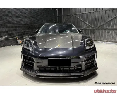 Carbonado Carbon Fiber Front Lip ODV1 Style for 2024-2025 Porsche Panamera 976 - DRYCF976-ODV1-FL