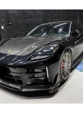 Carbonado Carbon Fiber Front Lip ODV1 Style for 2024-2025 Porsche Panamera 976                                     - DRYCF976-ODV1-FL - Image 4