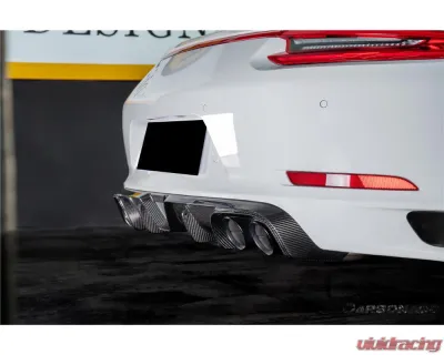 Carbonado DryCF KA Style Rear Lip Diffuser Porsche 991.1 991.2 Carrera 2017-2019 - DRYCF991.2-KA-KA-RL