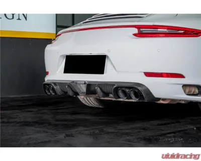 Carbonado DryCF KA Style Rear Lip Diffuser Porsche 991.1 991.2 Carrera 2017-2019 - DRYCF991.2-KA-KA-RL