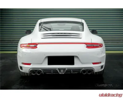 Carbonado DryCF KA Style Rear Lip Diffuser Porsche 991.1 991.2 Carrera 2017-2019 - DRYCF991.2-KA-KA-RL