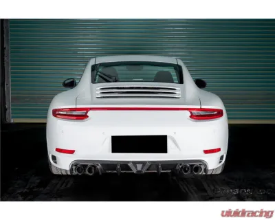 Carbonado DryCF KA Style Rear Lip Diffuser Porsche 991.1 991.2 Carrera 2017-2019 - DRYCF991.2-KA-KA-RL
