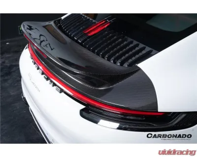 Carbonado Carbon Fiber Trunk Wing Spoiler w/ LED Light for Porsche 911 992 2019-2024 - DRYCF992-KG-SC-W