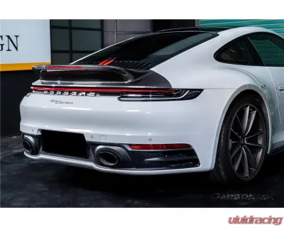 Carbonado Carbon Fiber Trunk Wing Spoiler w/ LED Light for Porsche 911 992 2019-2024 - DRYCF992-KG-SC-W