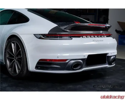 Carbonado Carbon Fiber Trunk Wing Spoiler w/ LED Light for Porsche 911 992 2019-2024 - DRYCF992-KG-SC-W