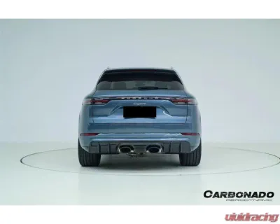 Carbonado DryCF GT Style Rear Diffuser w/ Exhaust Adapter Pipe Porsche Cayenne 2018-2025 - DRYCF9Y0-KG-23TurboGT-RD