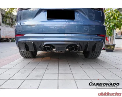 Carbonado DryCF GT Style Rear Diffuser w/ Exhaust Adapter Pipe Porsche Cayenne 2018-2025 - DRYCF9Y0-KG-23TurboGT-RD