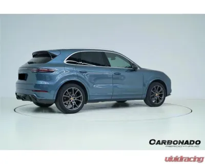 Carbonado DryCF GT Style Rear Diffuser w/ Exhaust Adapter Pipe Porsche Cayenne 2018-2025 - DRYCF9Y0-KG-23TurboGT-RD