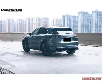 Carbonado DryCF MSY Style Rear Lip Diffuser Porsche Cayenne 2018-2025 - DRYCF9Y0-KG-MSY-RD