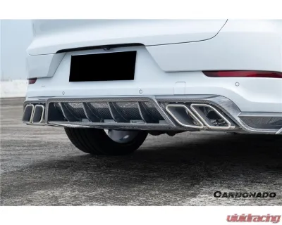 Carbonado DryCF MSY Style Rear Lip Diffuser Porsche Cayenne 2018-2025 - DRYCF9Y0-KG-MSY-RD