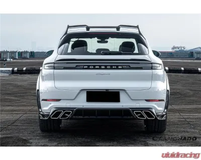 Carbonado DryCF MSY Style Rear Lip Diffuser Porsche Cayenne 2018-2025 - DRYCF9Y0-KG-MSY-RD