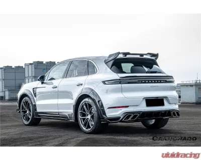 Carbonado DryCF MSY Style Rear Lip Diffuser Porsche Cayenne 2018-2025 - DRYCF9Y0-KG-MSY-RD