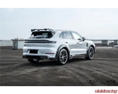 Carbonado DryCF MSY Style Rear Lip Diffuser Porsche Cayenne 2018-2025 - DRYCF9Y0-KG-MSY-RD