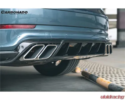 Carbonado DryCF MSY Style Rear Lip Diffuser Porsche Cayenne 2018-2025 - DRYCF9Y0-KG-MSY-RD