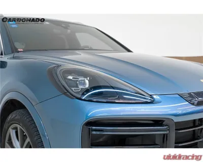 Carbonado DryCF MSY Style Headlight Eyelid Eyebrow Cover Porsche Cayenne 2018-2023 - DRYCF9Y0.1-KG-MSY-EB