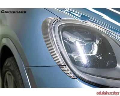 Carbonado DryCF MSY Style Headlight Eyelid Eyebrow Cover Porsche Cayenne 2018-2023 - DRYCF9Y0.1-KG-MSY-EB
