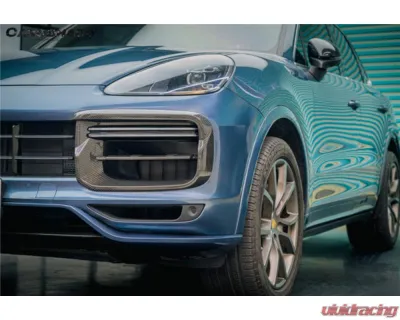Carbonado Carbon Fiber Front Bumper Vent Cover for Porsche Cayenne Turbo 2018-2023 - DRYCF9Y0.1-KG-TKT-FBVT
