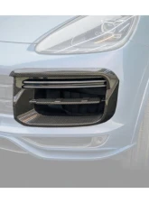 Carbonado Carbon Fiber Front Bumper Vent Cover for Porsche Cayenne Turbo 2018-2023                                     - DRYCF9Y0.1-KG-TKT-FBVT - Image 6