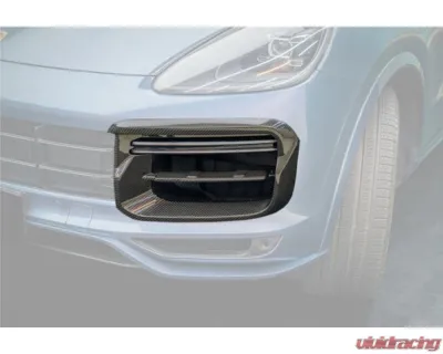 Carbonado Carbon Fiber Front Bumper Vent Cover for Porsche Cayenne Turbo 2018-2023 - DRYCF9Y0.1-KG-TKT-FBVT
