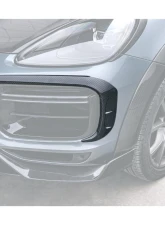 Carbonado DryCF MSY Style Front Bumper Vent Trims Porsche Cayenne Turbo 2018-2023                                     - DRYCF9Y0.1T-KG-MSY-FBVT - Image 3