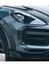 Carbonado DryCF MSY Style Front Bumper Vent Trims Porsche Cayenne Turbo 2018-2023                                     - DRYCF9Y0.1T-KG-MSY-FBVT - Image 5