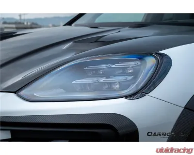 Carbonado DryCF MSY Style Headlight Eyelid Eyebrow Cover Porsche Cayenne 2024-2025 - DRYCF9Y0.2-KG-MSY-EB