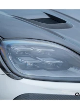 Carbonado DryCF MSY Style Headlight Eyelid Eyebrow Cover Porsche Cayenne 2024-2025                                     - DRYCF9Y0.2-KG-MSY-EB - Image 3