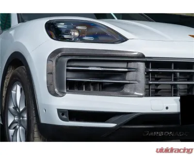 Carbonado DryCF MSY Style Front Bumper Vent Trims Porsche Cayenne 2024-2025 - DRYCF9Y0.2-KG-MSY-FBVT
