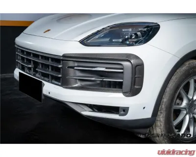 Carbonado DryCF MSY Style Front Bumper Vent Trims Porsche Cayenne 2024-2025 - DRYCF9Y0.2-KG-MSY-FBVT