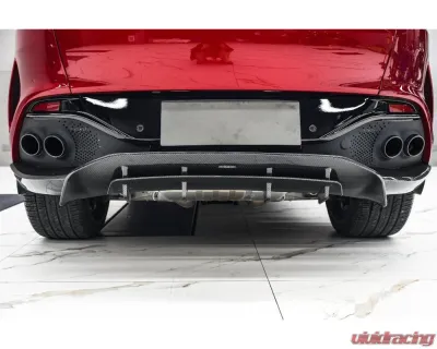 Carbonado DryCF 707 Style Rear Bumper w/ Exhaust Tips Aston Martin DBX 2021-2024 - DRYCFDBX-MAN707-RB
