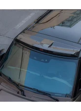 Carbonado DryCF Rock Style Front Roof Spoiler w/ LED Light Land Rover Defender 2020-2024                                     - DRYCFDefender-BF-Rock-FRS - Image 4