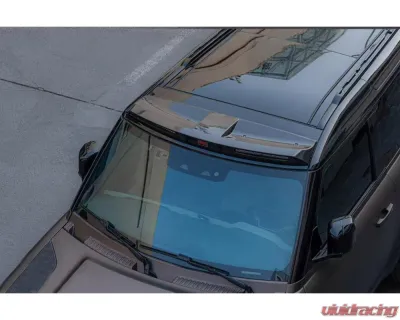 Carbonado DryCF Rock Style Front Roof Spoiler w/ LED Light Land Rover Defender 2020-2024 - DRYCFDefender-BF-Rock-FRS