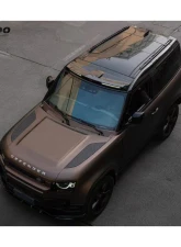 Carbonado DryCF Rock Style Front Roof Spoiler w/ LED Light Land Rover Defender 2020-2024                                     - DRYCFDefender-BF-Rock-FRS - Image 6
