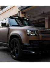 Carbonado DryCF Rock Style Front Roof Spoiler w/ LED Light Land Rover Defender 2020-2024                                     - DRYCFDefender-BF-Rock-FRS - Image 7