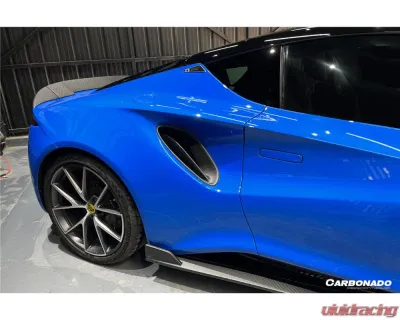Lotus Emira Dry Carbon Fiber Quarter Panel Side Scoops 2021-2024, Part No: Emira-OD-QPS - DRYCFEmira-OD-QPS
