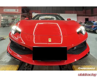 Ferrari 296 GTB 2022+ Carbonado DryCF AF Style Front Lip Splitter - Part No F296-MAN-AF-FLS - DRYCFF296-MAN-AF-FLS
