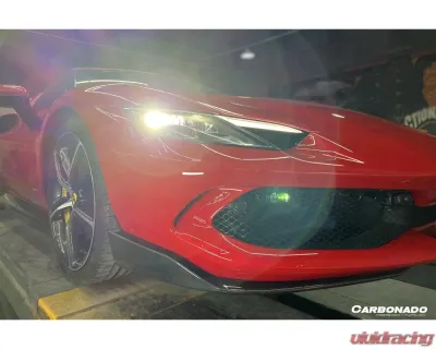 Ferrari 296 GTB 2022+ Carbonado DryCF AF Style Front Lip Splitter - Part No F296-MAN-AF-FLS - DRYCFF296-MAN-AF-FLS