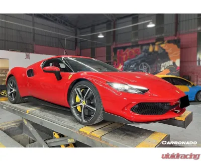 Ferrari 296 GTB 2022+ Carbonado DryCF AF Style Front Lip Splitter - Part No F296-MAN-AF-FLS - DRYCFF296-MAN-AF-FLS
