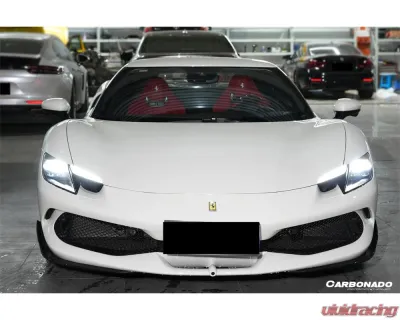 Ferrari 296 GTB 2022+ Carbonado DryCF AF Style Front Lip Splitter - Part No F296-MAN-AF-FLS - DRYCFF296-MAN-AF-FLS