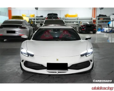Ferrari 296 GTB 2022+ Carbonado DryCF AF Style Front Lip Splitter - Part No F296-MAN-AF-FLS - DRYCFF296-MAN-AF-FLS