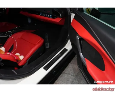 Carbonado DryCF OEM Style Door Sills Steps Cover Ferrari 296 2022-2025 - DRYCFF296-MAN-DS