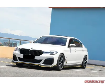 Carbonado Dry Carbon Fiber Front Lip for 2020-2023 BMW 5 Series G30 G38 M-Tech AD Style - DRYCFG30-MAN-AD-FL