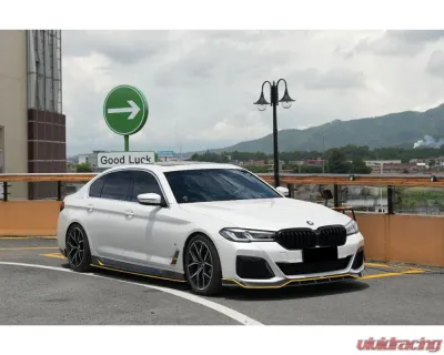 Carbonado Dry Carbon Fiber Front Lip for 2020-2023 BMW 5 Series G30 G38 M-Tech AD Style - DRYCFG30-MAN-AD-FL