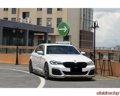 Carbonado Dry Carbon Fiber Front Lip for 2020-2023 BMW 5 Series G30 G38 M-Tech AD Style - DRYCFG30-MAN-AD-FL