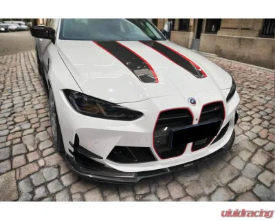 Carbonado DryCF D3 Style Front Lip Splitter with Winglets for BMW M3 M4 2021-2024 - DRYCFG8X-OD-D3-FL SET