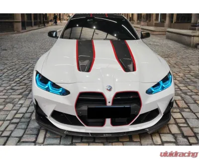 Carbonado DryCF D3 Style Front Lip Splitter with Winglets for BMW M3 M4 2021-2024 - DRYCFG8X-OD-D3-FL SET