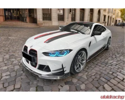 Carbonado DryCF D3 Style Front Lip Splitter with Winglets for BMW M3 M4 2021-2024 - DRYCFG8X-OD-D3-FL SET