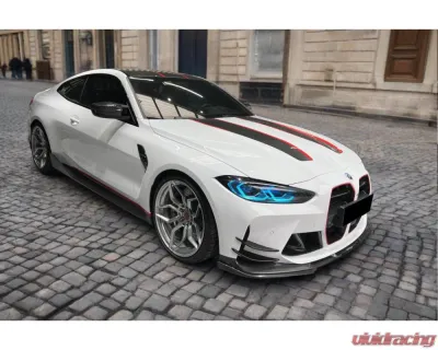Carbonado DryCF D3 Style Front Lip Splitter with Winglets for BMW M3 M4 2021-2024 - DRYCFG8X-OD-D3-FL SET
