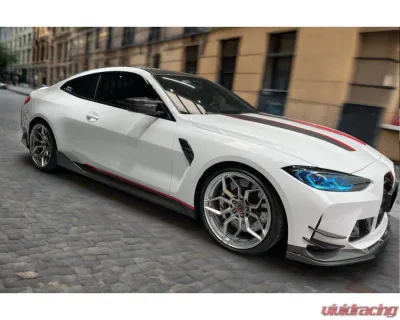 Carbonado DryCF D3 Style Front Lip Splitter with Winglets for BMW M3 M4 2021-2024 - DRYCFG8X-OD-D3-FL SET